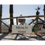 Jack Davis shares his bike on the boardwalk in Miami